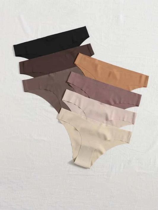 Solid No Show Panty Set Pack Of 7 XL