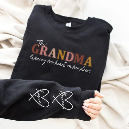 Personalized Mama Sweatshirt With Kids Names On Sleeves For Mothers Day