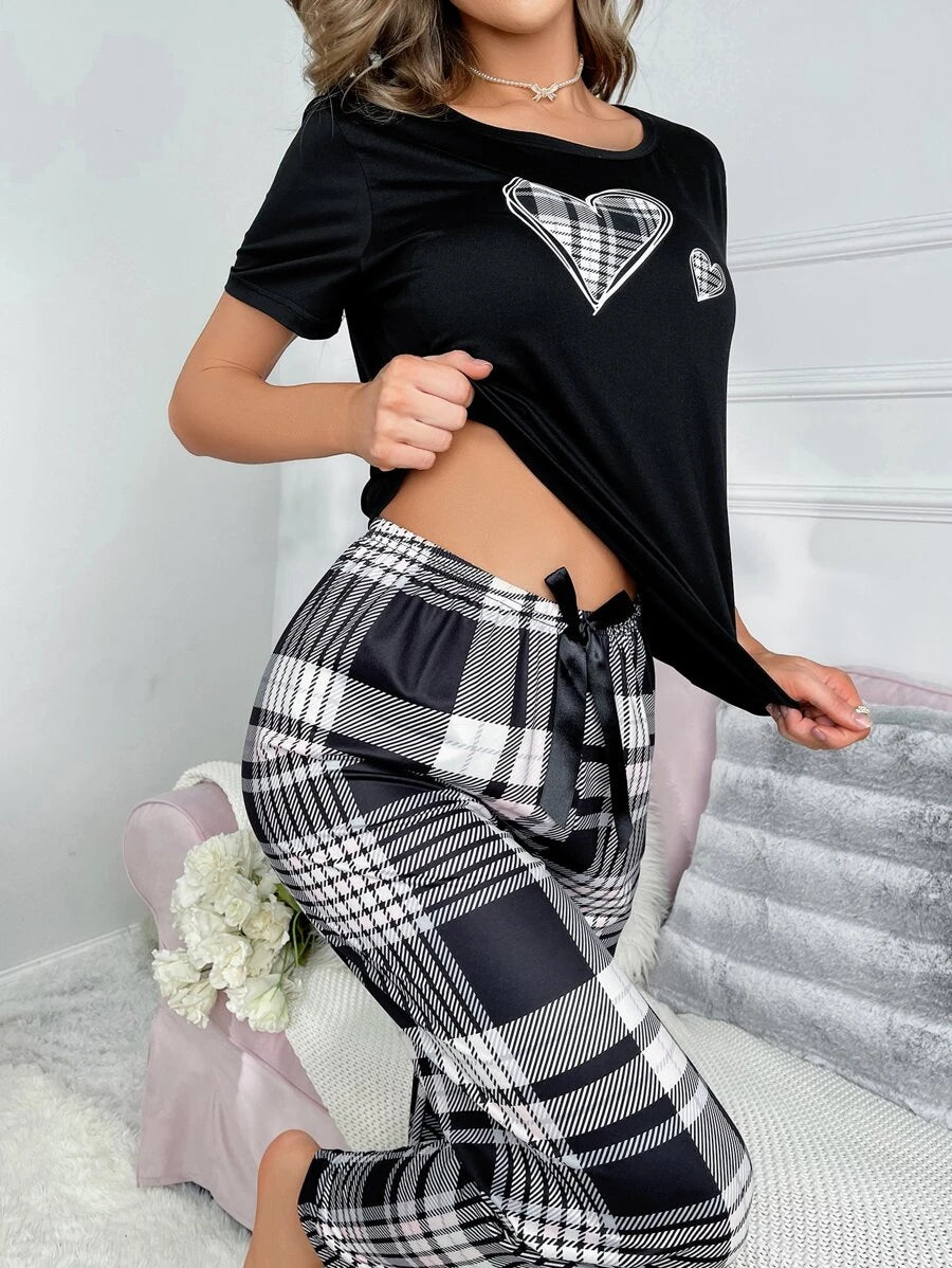 Plaid Print Two Pieces Set