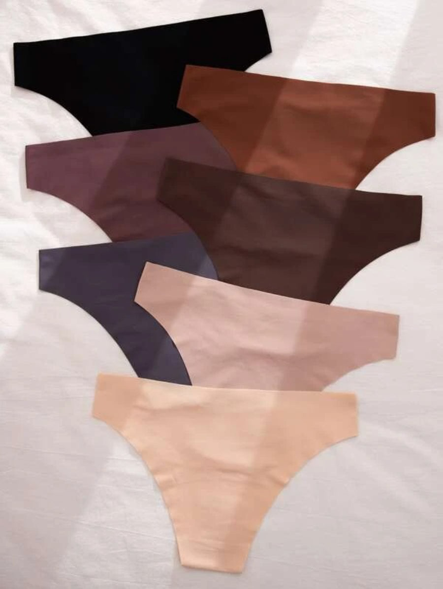 Set Of 7 Plain No Show Panty