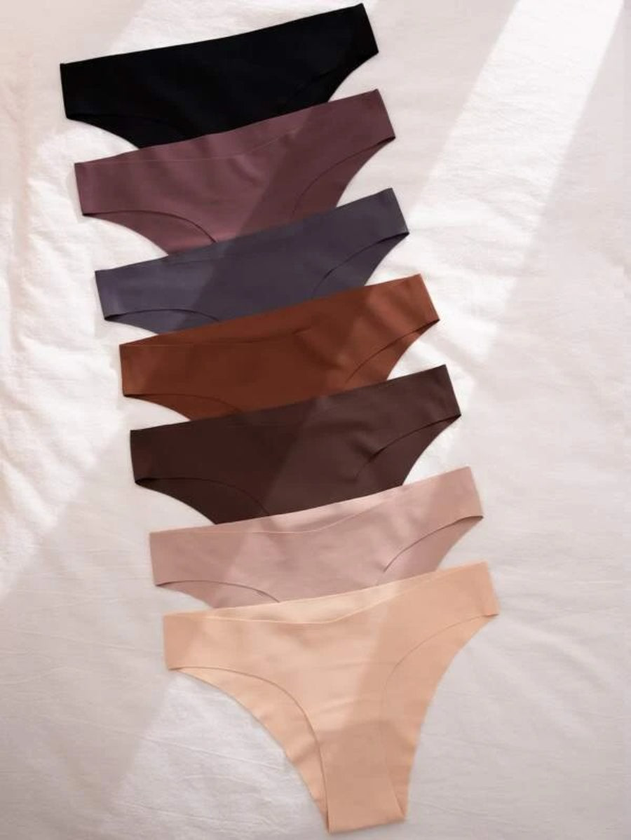 Set Of 7 Plain No Show Panty