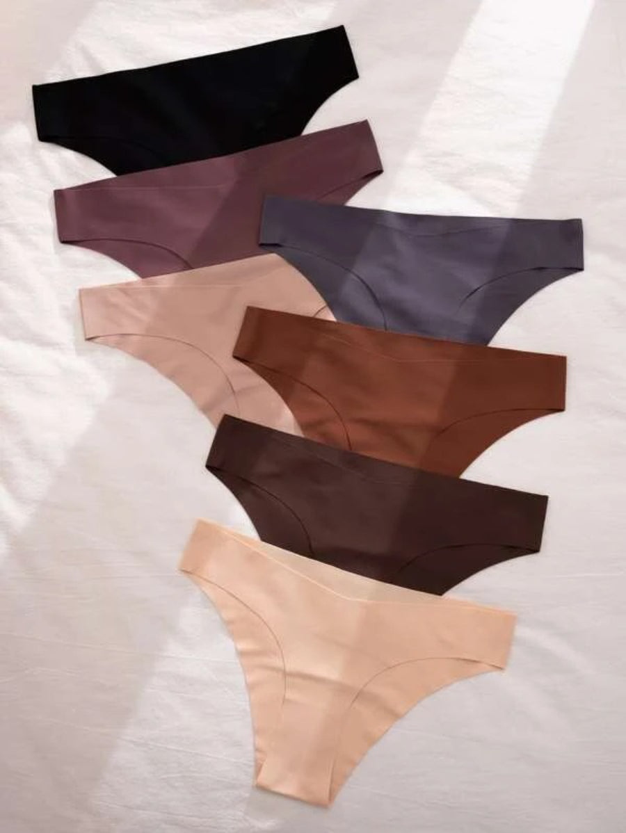 Set Of 7 Plain No Show Panty L