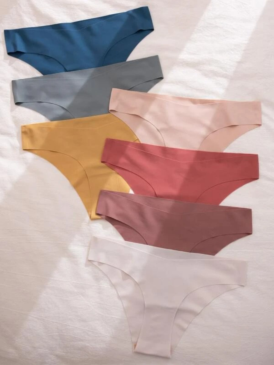 Set Of 7 Solid No Show Panty L