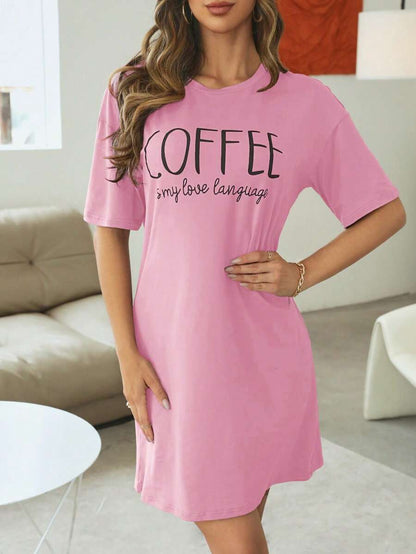 Slogan Graphic Drop Sleepshirt Nightdress