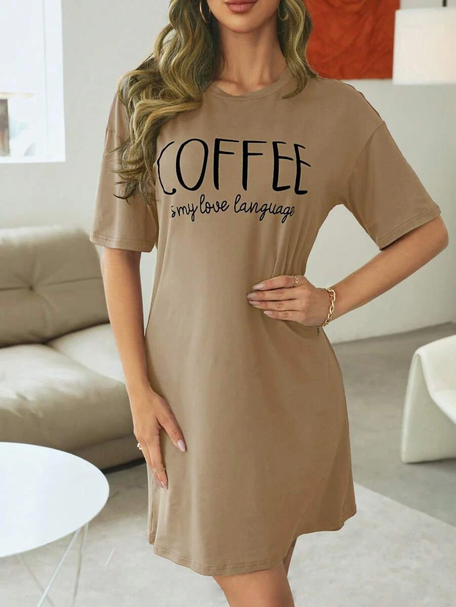 Slogan Graphic Drop Sleepshirt Nightdress