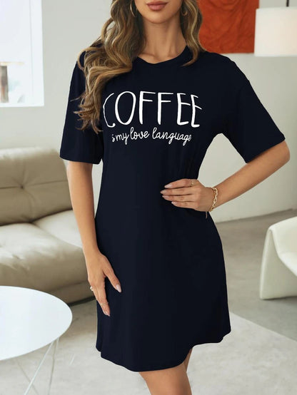 Slogan Graphic Drop Sleepshirt Nightdress