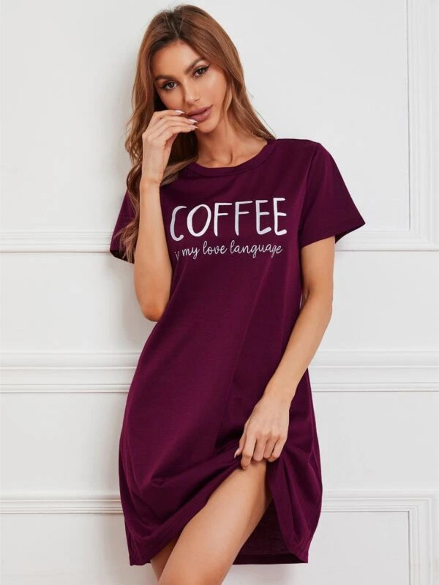 Slogan Graphic Lounge Dress