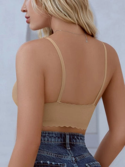 Solid Scallop Trim Bralette