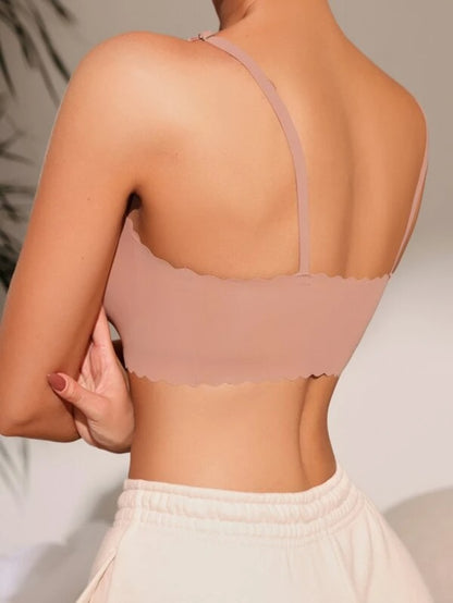 Solid Scallop Trim Bralette