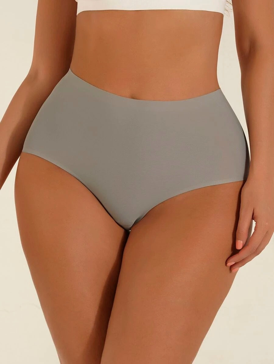 Solid No Show High Rise Panty Gray