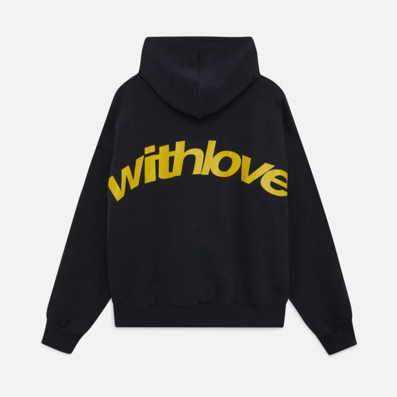 Bold Statement Letter Printed Versatile Unisex Hoodie Yellow