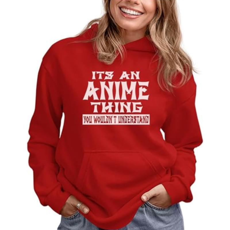 Vibrant Anime Themed Hoodie Red