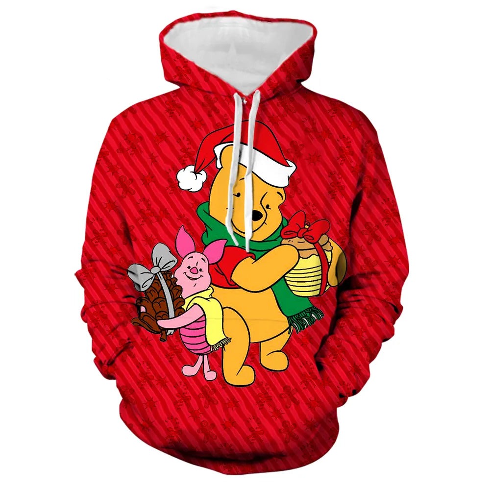 Winnie Cartoon Printed Christmas Hoodies Style 5