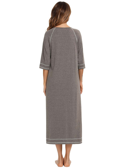 Zip Up Dress Coat Sleepwear