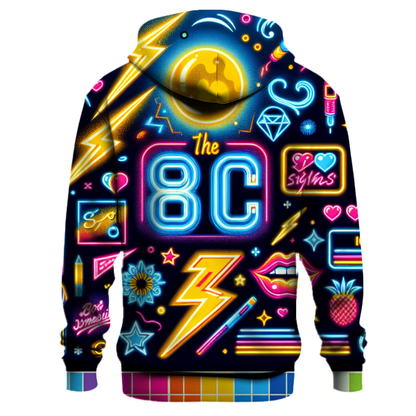 80s Retro Neon Signs Hoodie