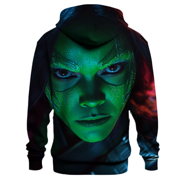 Zoe Saldana: Celestial Combatant in Guardians of the Galaxy Hoodie