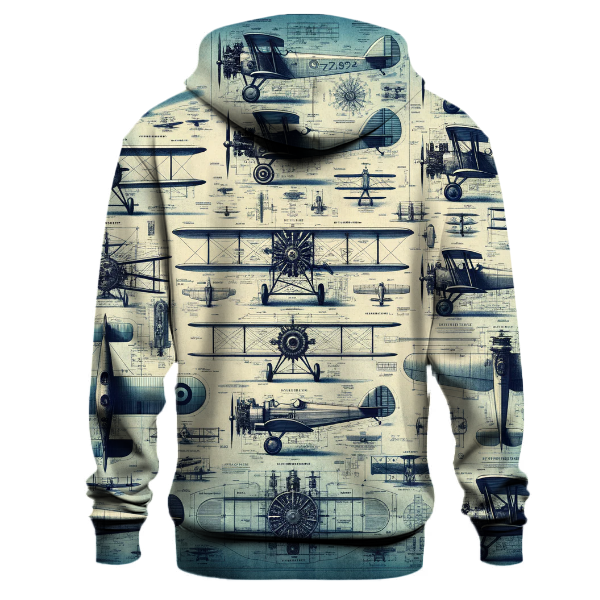 Vintage Aviation Blueprint Hoodie