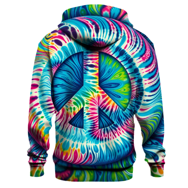 70s Tie-Dye Peace Hoodie