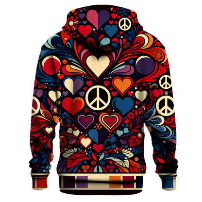 70s Love and Peace Design Hoodie