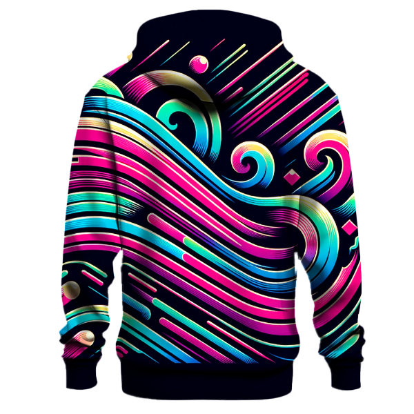 Retro 80s Neon Waves Hoodie