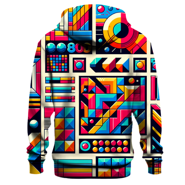 80s Retro Color Blocks Hoodie