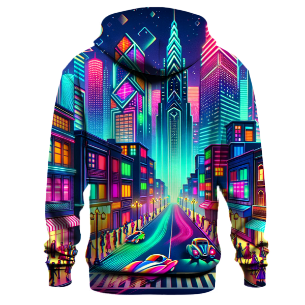 Retro Futuristic Cityscape Hoodie