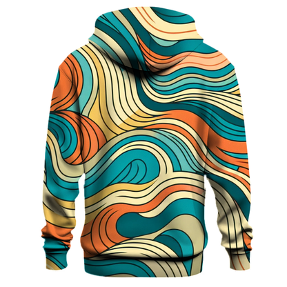 70s Abstract Wave Patterns Hoodie