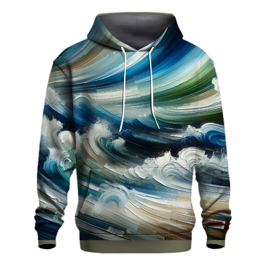 Abstract Expressionist Waves Hoodie