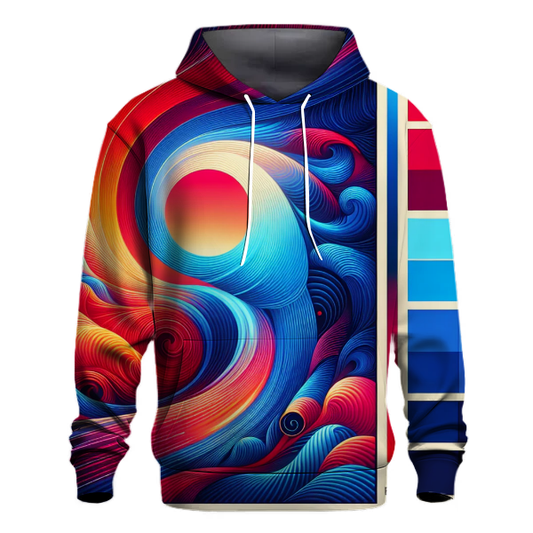 Cascading Rainbow Wave Hoodie