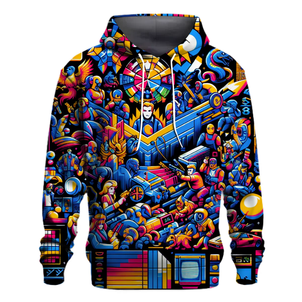 80s Arcade Game Collage Hoodie