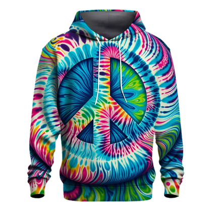 70s Tie-Dye Peace Hoodie