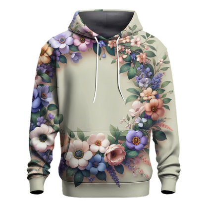 70s Inspired Floral Wreath Hoodie