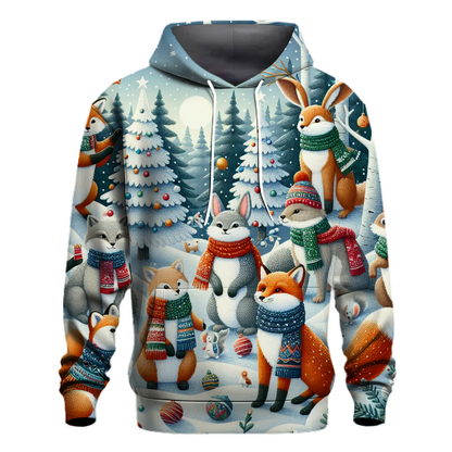 Frosty Forest Animals Hoodie