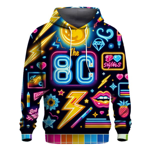 80s Retro Neon Signs Hoodie