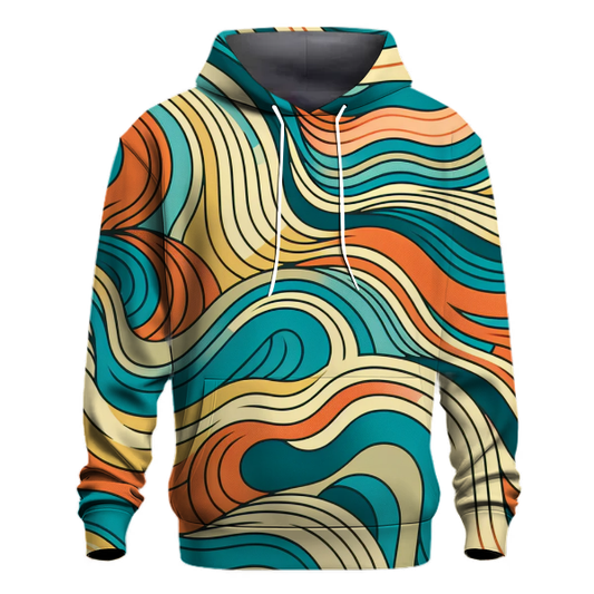 70s Abstract Wave Patterns Hoodie