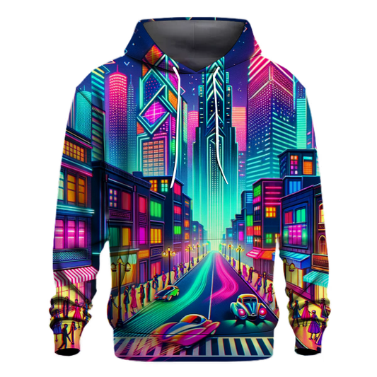 Retro Futuristic Cityscape Hoodie