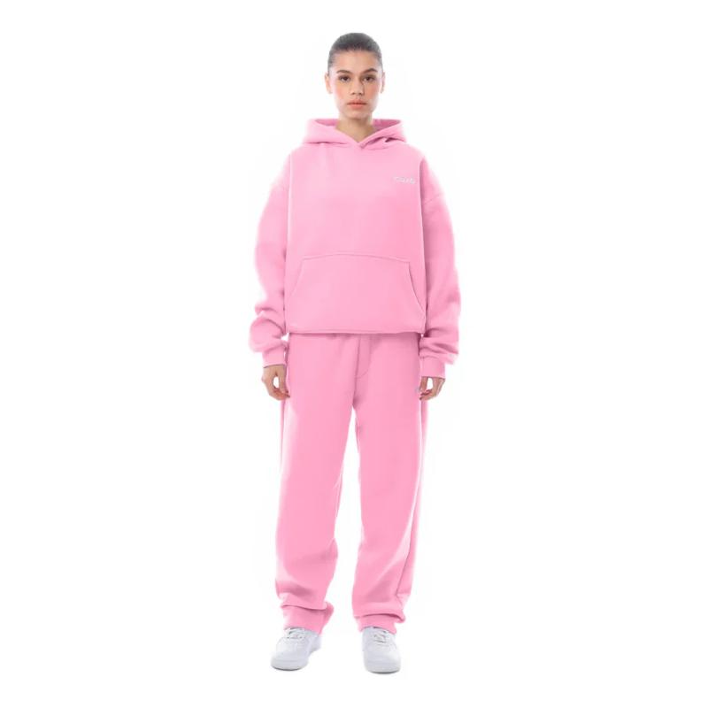 Hoodie With Sweatpants Set Pink