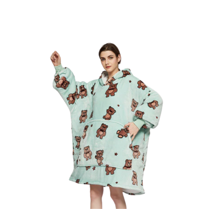 The Luminous Pattern Blanket Hoodie Bear