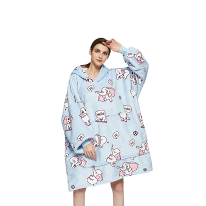 The Luminous Pattern Blanket Hoodie Elephant