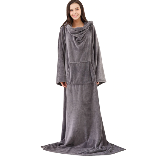 The Long and Warm Solid Fleece Oversized Blanket Hoodie