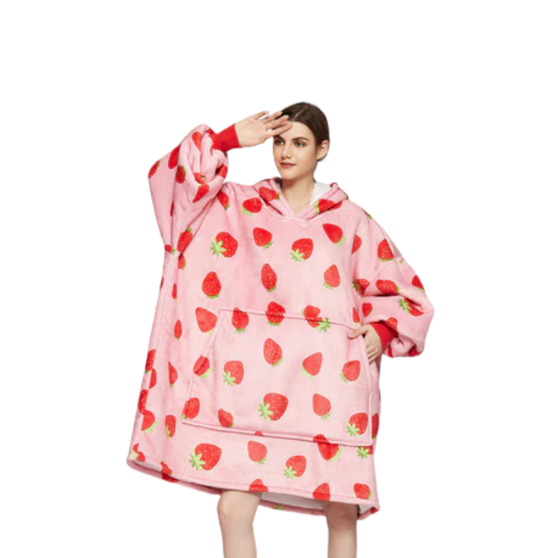 The Luminous Pattern Blanket Hoodie Strawberry