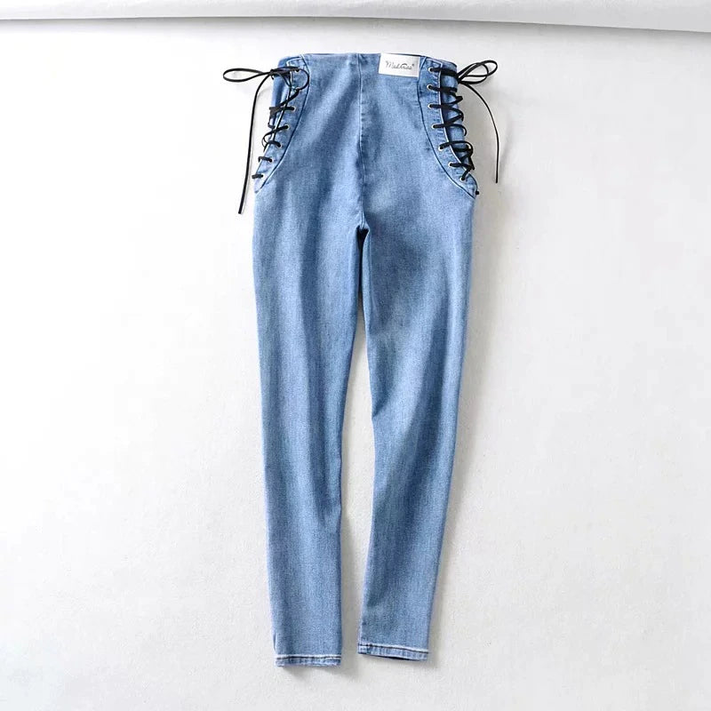 High Waist Slim Pencil Denim Pant