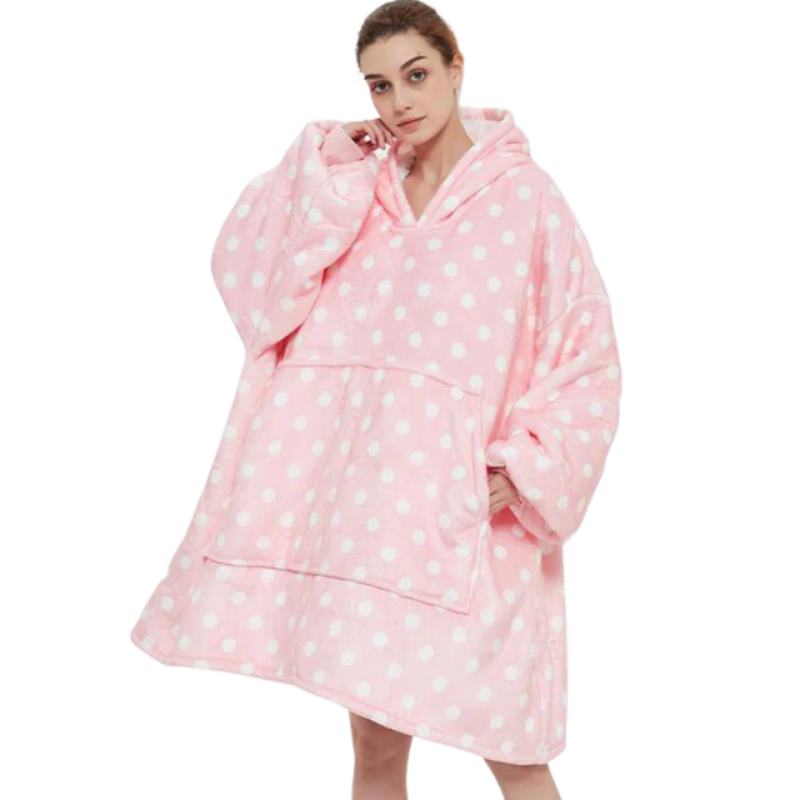 The Luminous Pattern Blanket Hoodie Pink Dots