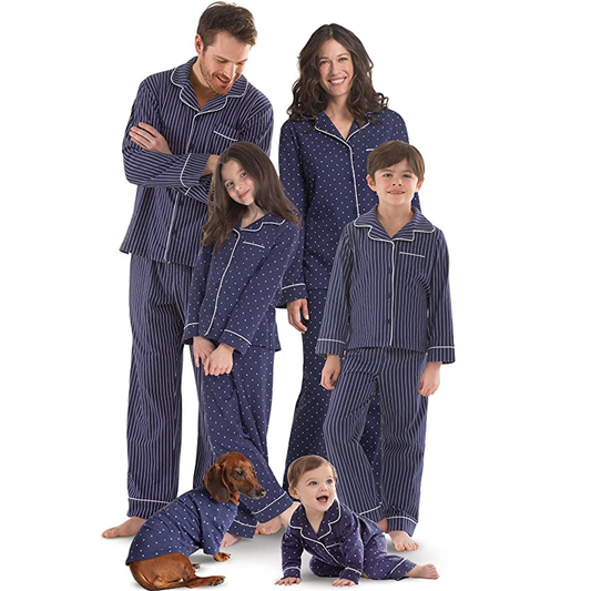 Plaid Pattern Family Pajamas Dog