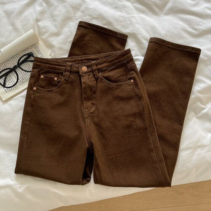 Women Casual Ankle-Length Pant Coffee