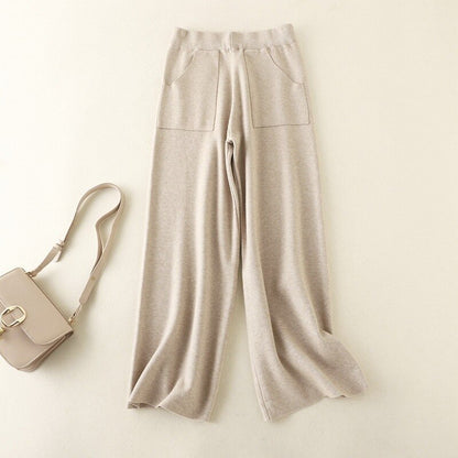 Women Thickened Loose Casual High-Waist Pant Khaki One Size