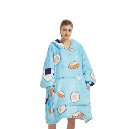 The Luminous Pattern Blanket Hoodie Sushi