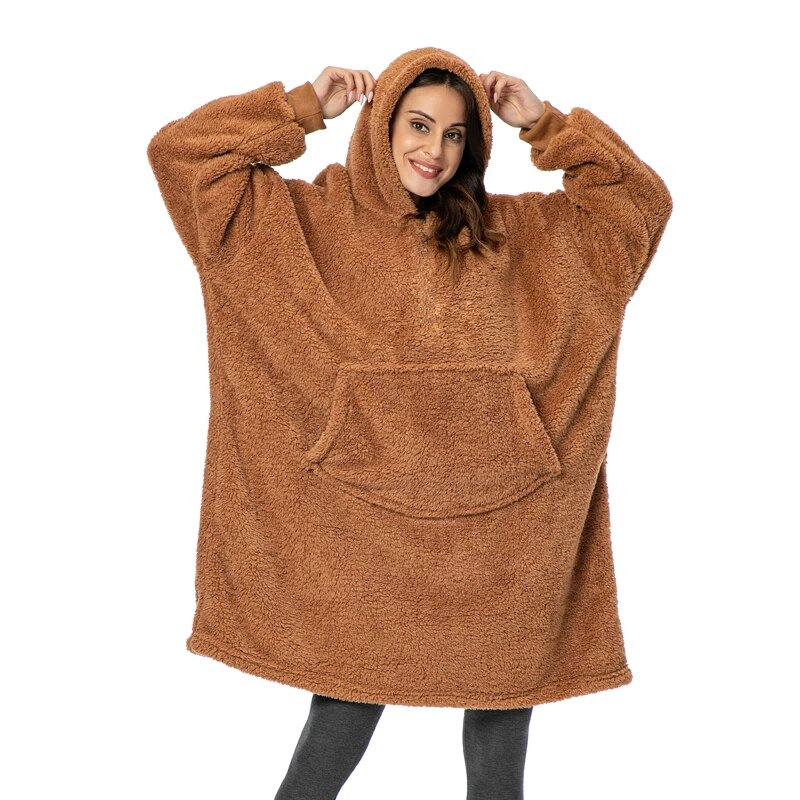 The Cozy And Casual Teddy Oversized Blanket Hoodie