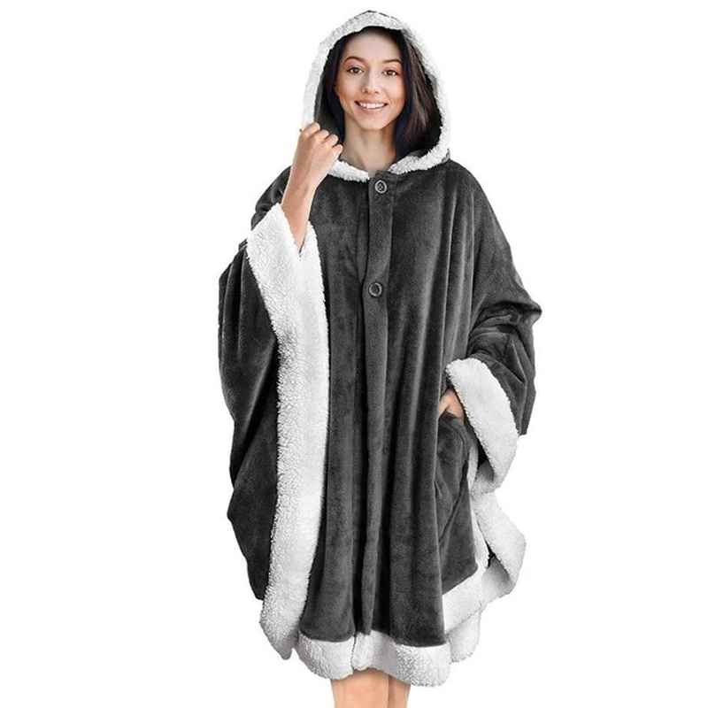 The Festive and Fun Fleece Oversized Blanket Hoodie Gray