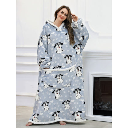 Oversized Printed Large Hoodie Wearable Blanket For Winter Dog One Size